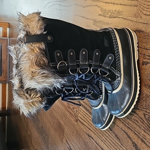 Sorel Shoes - Sorel Joan Of Arctic Black Faux Fur Insulated Waterproof Winter Boots